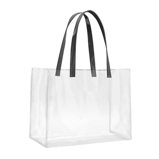 Personnalisé Jelly PVC Tote Bag PVC Clear Fashion Grand sac à main en PVC Sac transparent pour femme